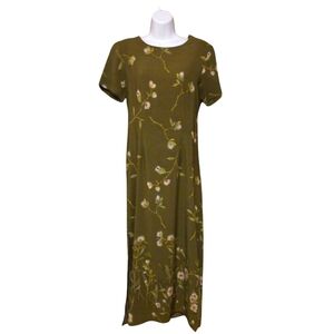 INDULGENCE  Short Sleeve Floral Print Maxi Dress